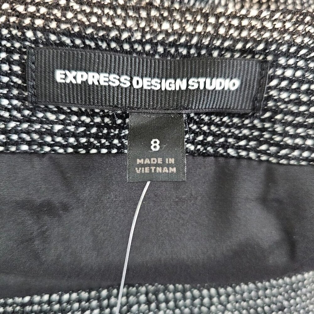 NWT EXPRESS DESIGN STUDIO Wool Skirt size 8 DARK GRAY Preppy Chic Pleated Retro - Picture 4 of 9